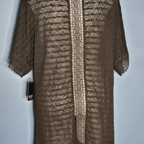 a.n.a Black Lace Short Sleeve  Cardigan Duster NWT 2XL - Picture 3 of 7